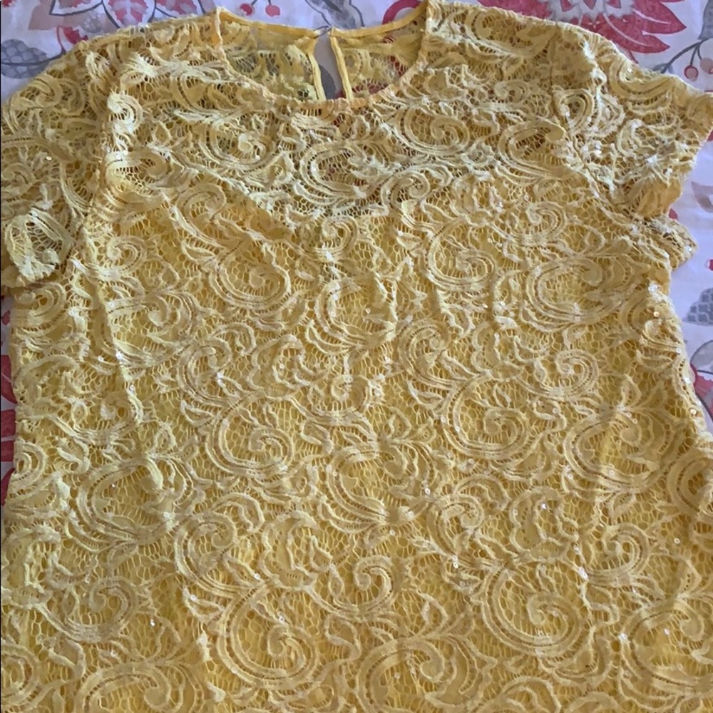 INC yellow blouse